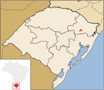 Locator map of Flores da Cunha in Rio Grande do Sul